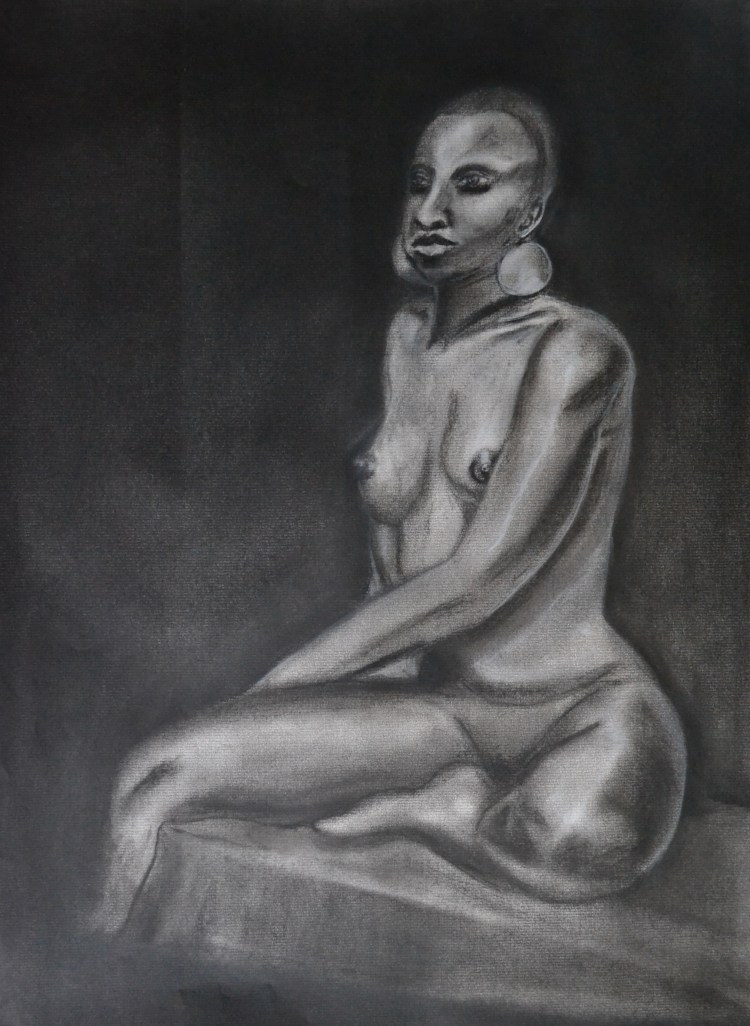 Charcoal on White Paper