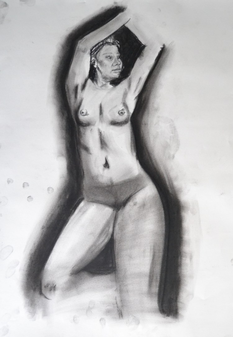 Charcoal on White Paper